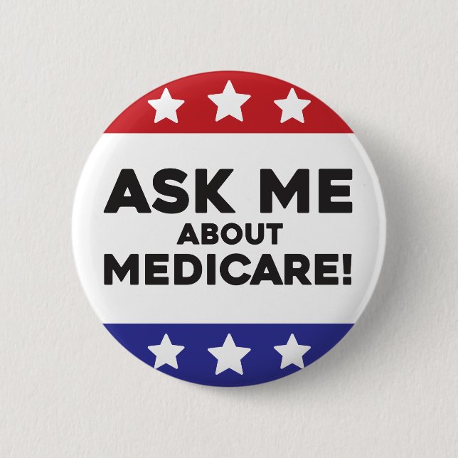 Ask Me About Medicare Button- Conversation Starter Knapp (Framsida)