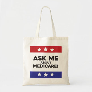 Ask Me About Medicare Tote Tygkasse