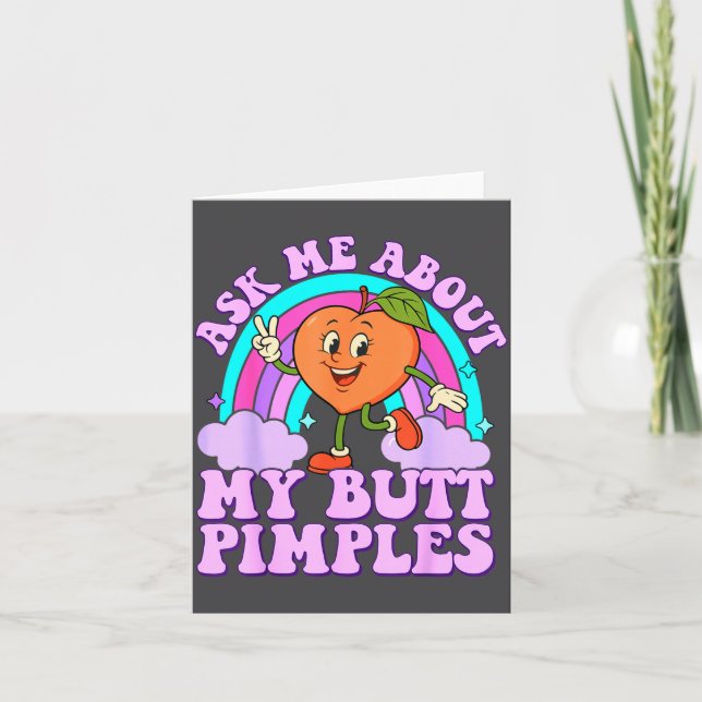 Ask Me About My Butt Mples Funny Embarring Adult M Kort (Framsida)