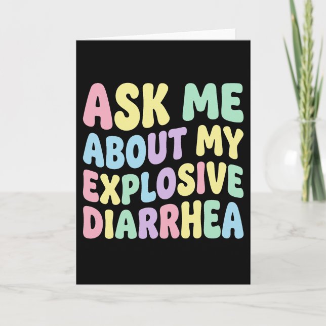 Ask Me About My Explosive Diarrhea Funny Adult Kort (Framsida)
