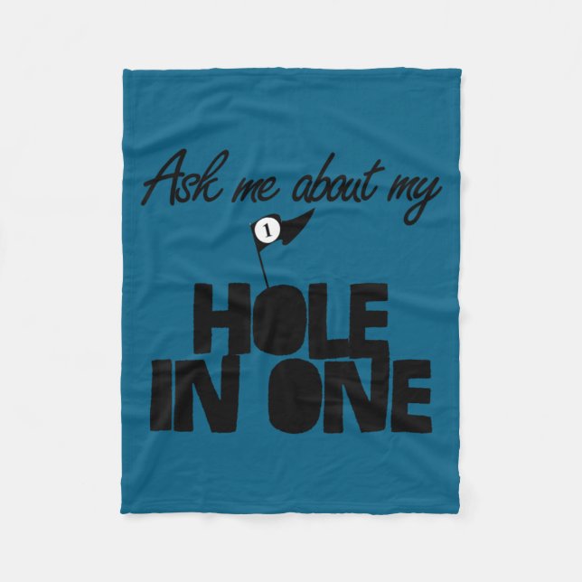 Ask Me About My Hole In One Funny Golf  Fleecefilt (Framsidan)