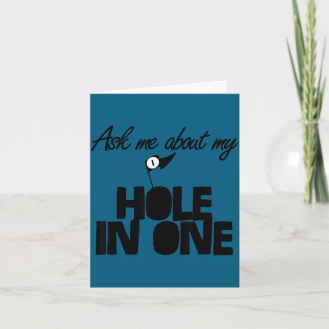 Ask Me About My Hole In One Funny Golf  Kort (Framsida)