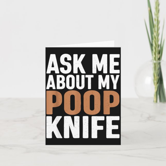 Ask Me About My Op Knife Funny Toilet Humor  Kort (Framsida)