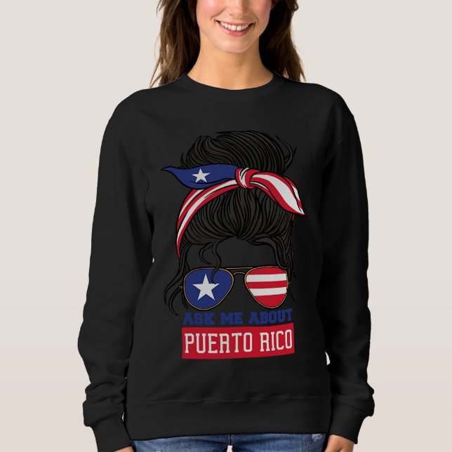 Ask Me About Puerto Rico Puerto Rican Boricua T Shirt (Framsida)