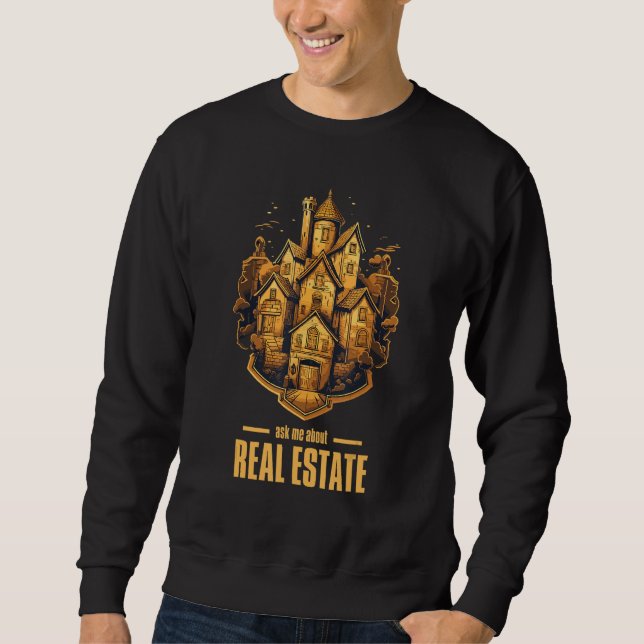 Ask Me About Real Estate 2 Lång Ärmad Tröja (Framsida)