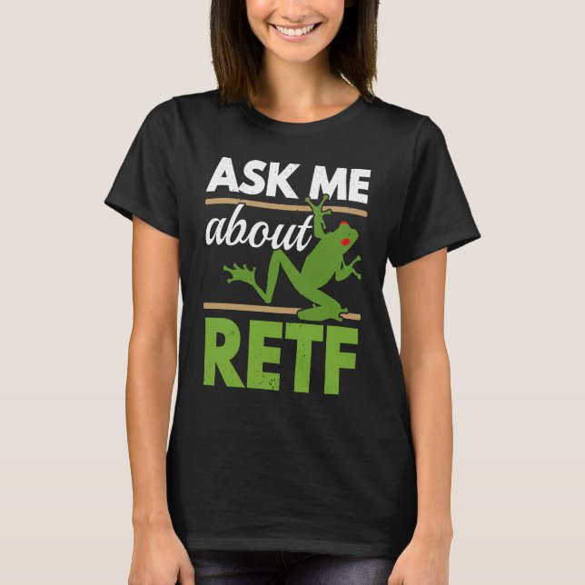 Ask Me About RETF Red Eyed Tree Frog  Toad Amphibi T Shirt (Framsida)