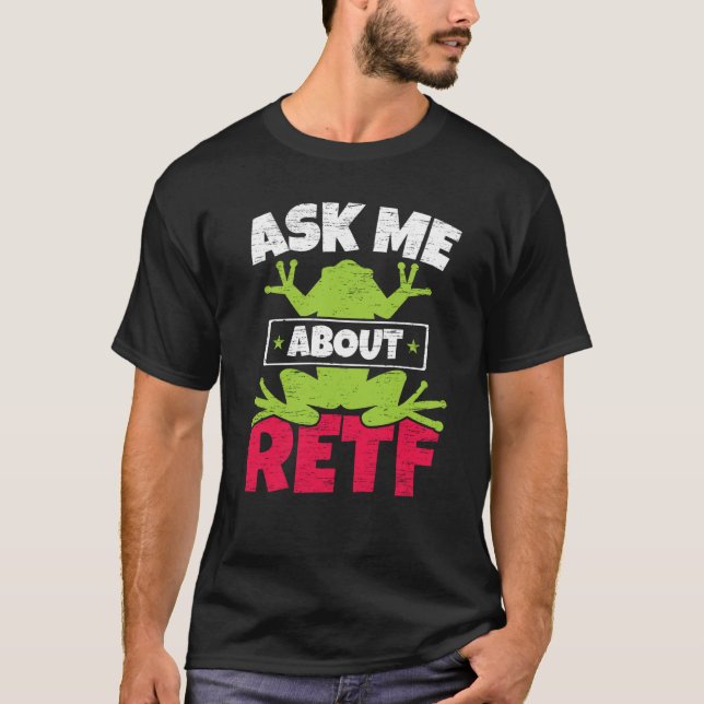 Ask Me About RETF Red Eyed Tree Frog Toad Amphibia T Shirt (Framsida)