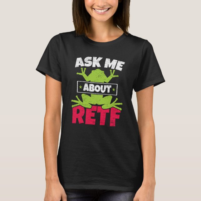 Ask Me About RETF Red Eyed Tree Frog Toad Amphibia T Shirt (Framsida)