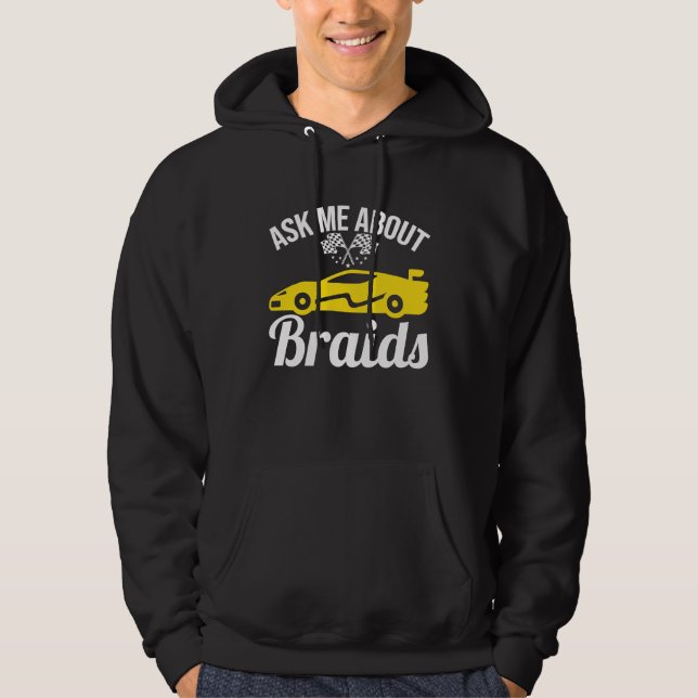 Ask ME About Slot Cars Hoodie (Framsida)