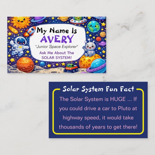 Ask Me About Space Kids Personalized (Fram/baksida)