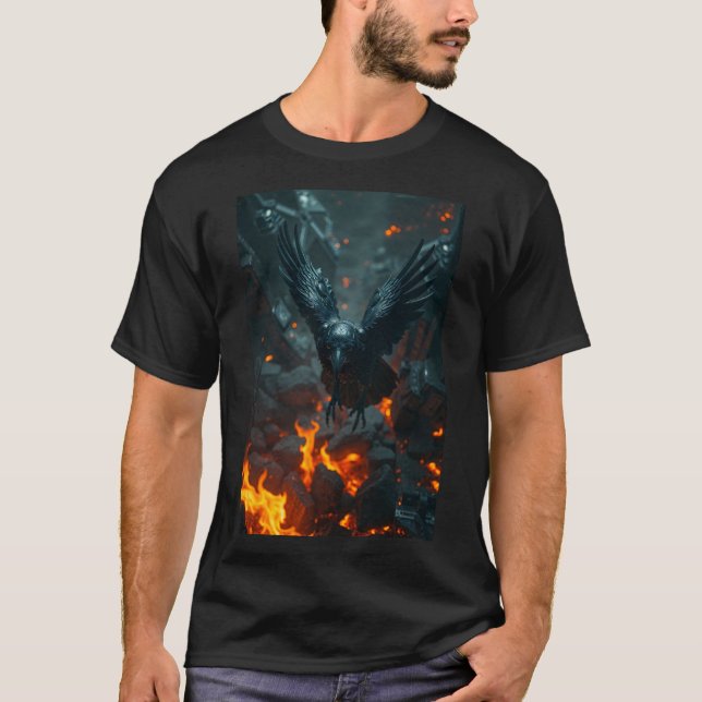 Ask och Glöd – Återfödelsekråka T-Shirt | Dark Cur (Framsida)
