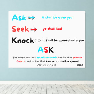Ask Seek Knock Canvastryck