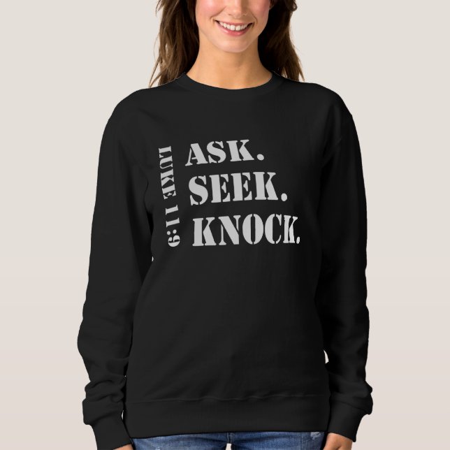 Ask Seek Knock Christian Prayer Reminder T Shirt (Framsida)