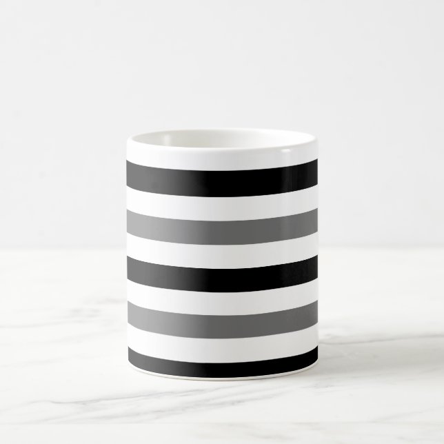 Ask Svart och vit randig design  Kaffemugg (Center)