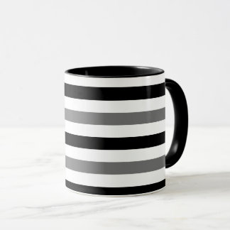 Ask Svart och vit randig design Mugg