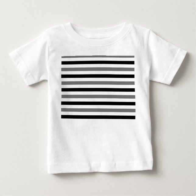 Ask Svart och vit randig design  T Shirt (Framsida)