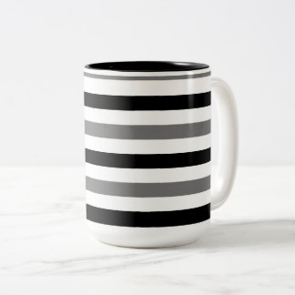 Ask Svart och vit randig design Två-Tonad Mugg