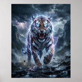 Åsk Tigern Storm Delning Poster