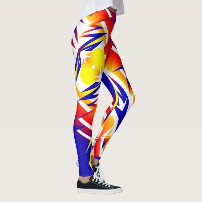 Åskabstrakt konst funky leggings (Höger)