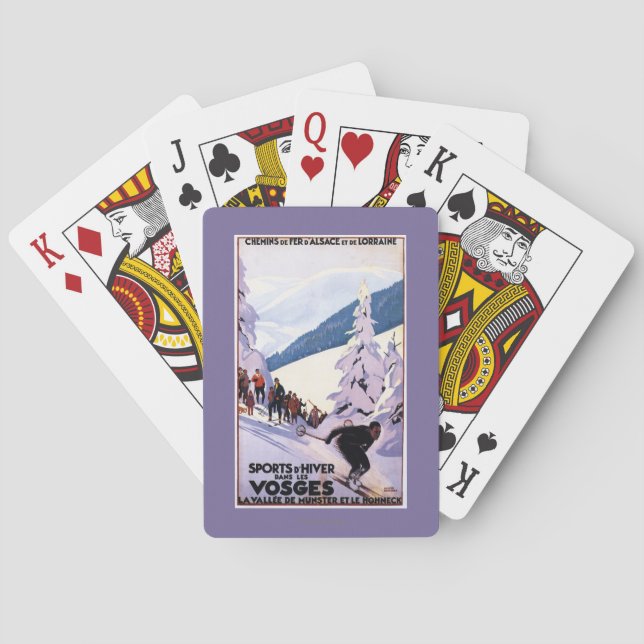 Åskådare som håller ögonen på skieren att poster spel kort (Baksidan)