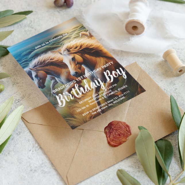 Åskande hovar: En hjord hästar i rörelse Vykort (Skapare uppladdad)