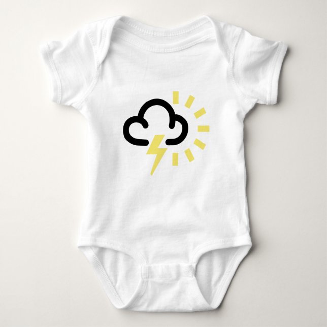 Åskastorm: Retro väderprognossymbol T Shirt (Framsida)