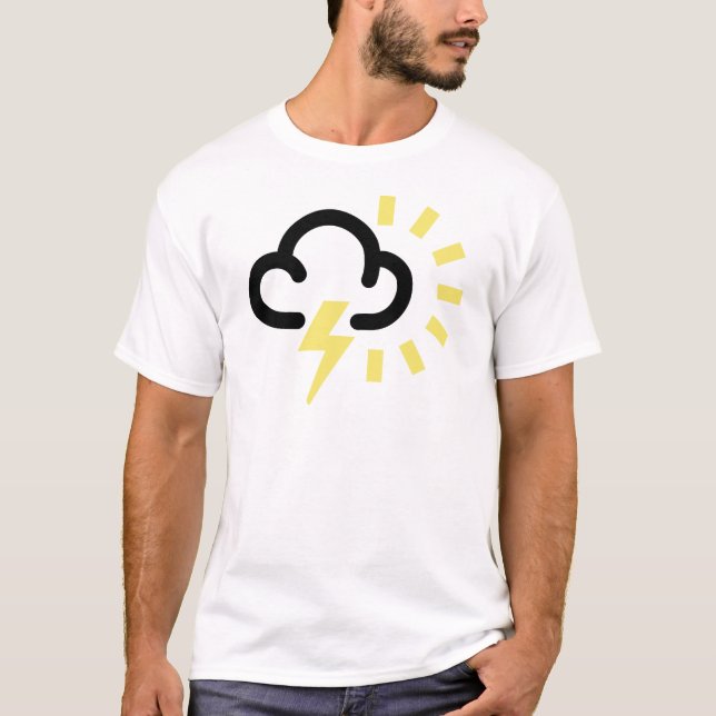 Åskastorm: Retro väderprognossymbol T Shirt (Framsida)