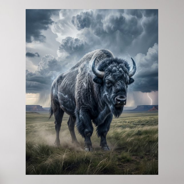 Åskbison Stormprärien Poster (Framsidan)