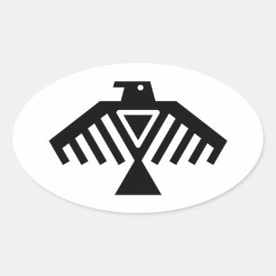 åskfågel ovalt klistermärke