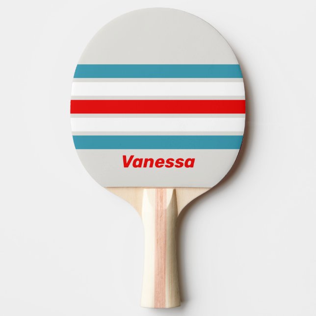 Åskfågel över randning med namn pingisracket (Framsidan)