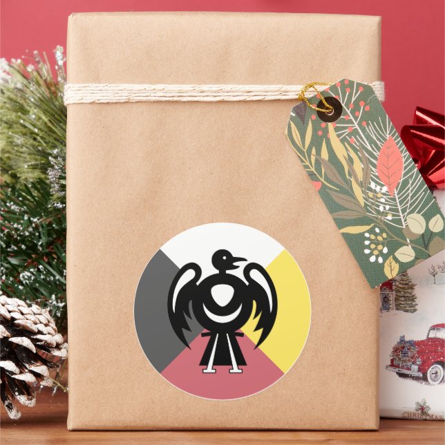 åskfågel v2 runt klistermärke (Semester)