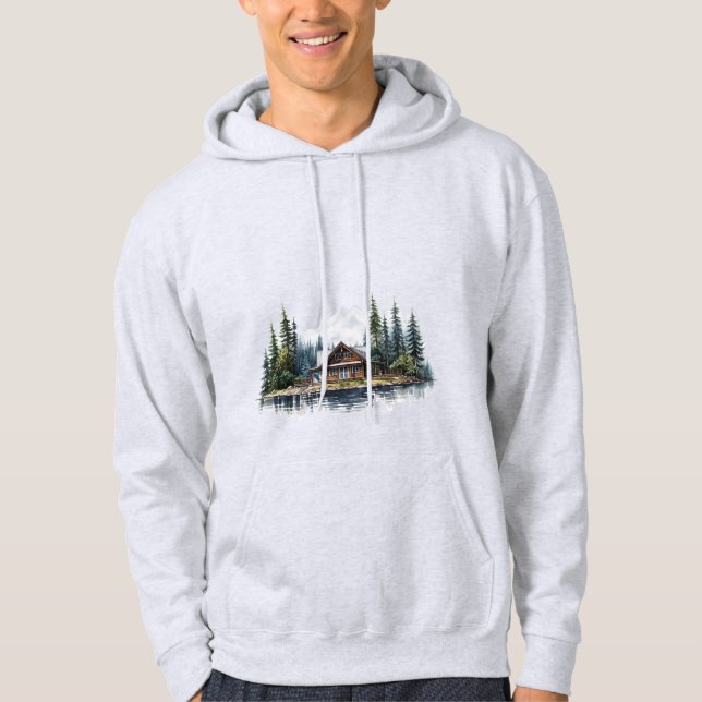 Askgrå Mountain Retreat-sweatshirt  Hoodie (Framsida)