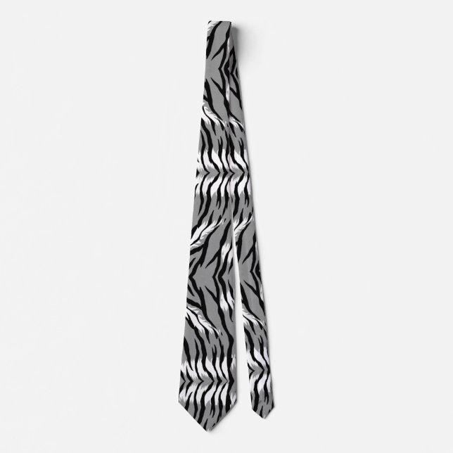 Askgrå tigerhudsmönsterdesign  slips (Framsida)