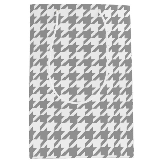 Askgrå vit Houndstooth Check (Framsidan)