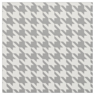Askgrå vit Houndstooth Check Tyg
