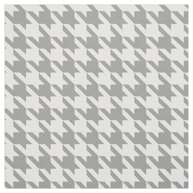 Askgrå vit Houndstooth Check Tyg (Provkarta)