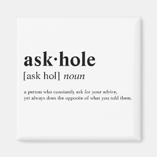 Askhole - menande ordbok magnet