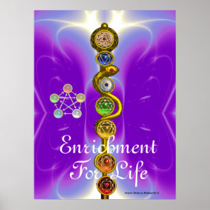 ASKLEPIOS STAV 7 CHAKRA, YOGA, ANDLIG ENERGI POSTER