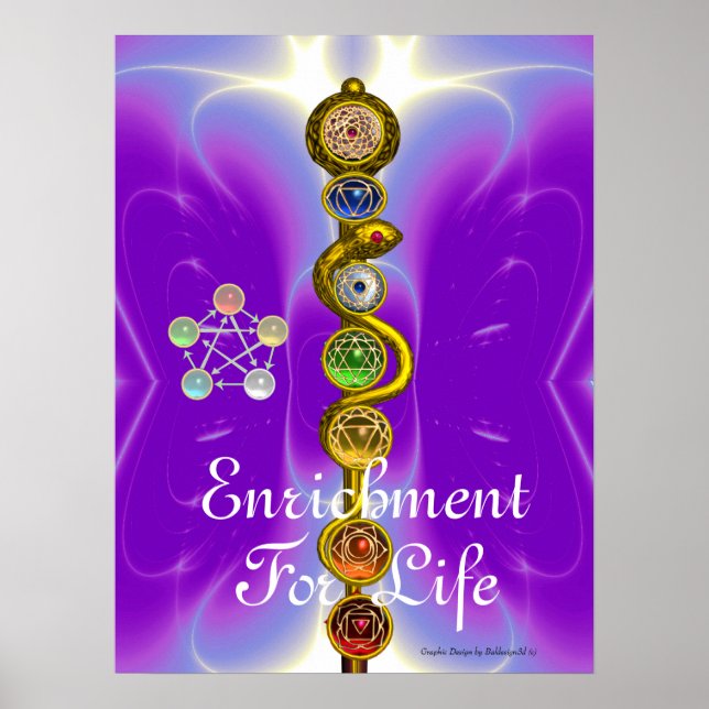 ASKLEPIOS STAV 7 CHAKRA, YOGA, ANDLIG ENERGI POSTER (Framsidan)