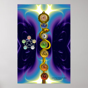 ASKLEPIOS STAV 7 CHAKRA, YOGA, ANDLIG ENERGI POSTER