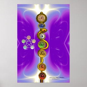 ASKLEPIOS STAV 7 CHAKROR, YOGA, ANDLIG ENERGI POSTER