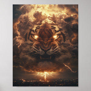 ÅskTiger Stigande Ur Stormen Poster
