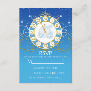 Askunge Cinderella Kl. 00.00 Blå RSVP-kort OSA Kort