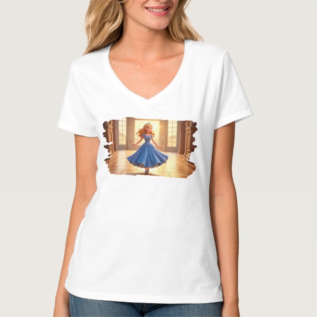 Askungen gör sig redo – Magisk klänningstransforma T Shirt (Framsida)