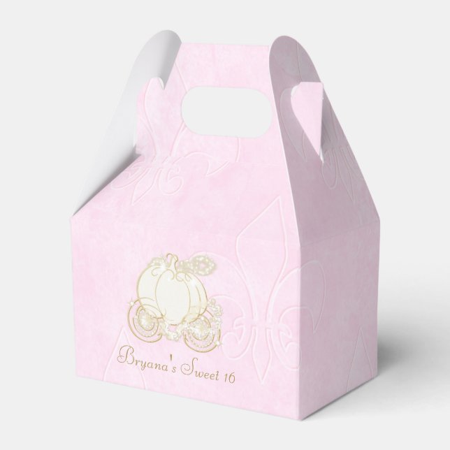 Askungen Guld Kärr Pink Födelsedagspresent Förpack Presentaskar (Framsidan Sidan)