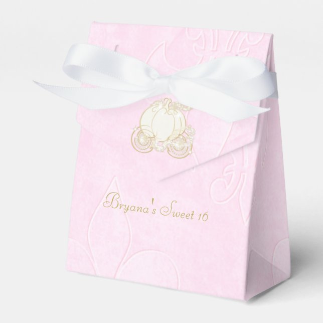 Askungen Guld Kärr Rosa Partygåvor Förpackningar Presentaskar (Framsidan Sidan)