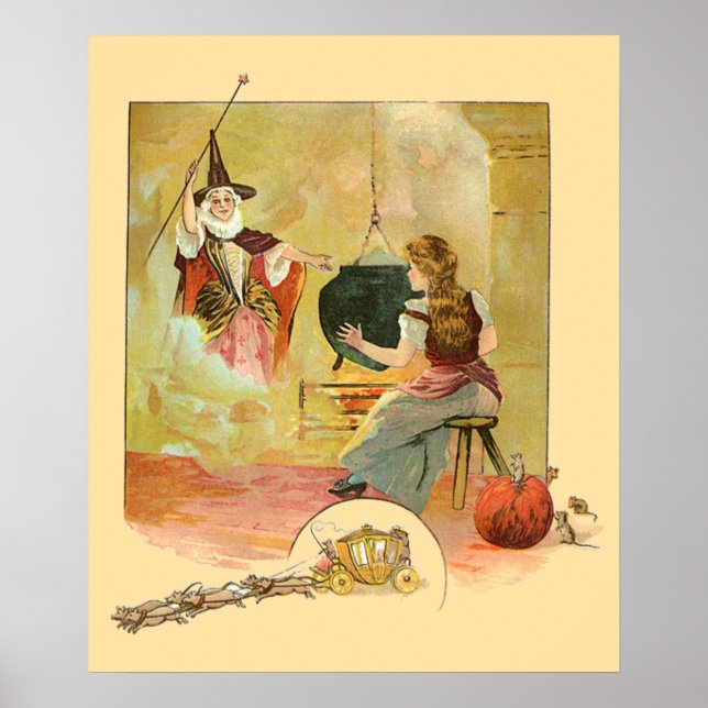 Askungen och hennes älva mor (gudmoder) poster (Framsidan)