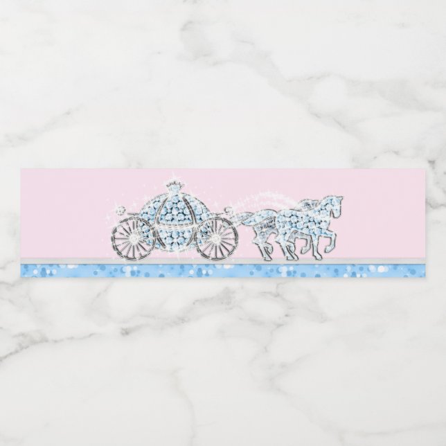 Askungen prinsessa vattenflaska etiketter (Singel etikett)