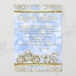 Askungen prinsesshäst vagn Quinceanera Inbjudningar
