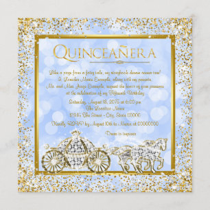 Askungen prinsesshäst vagn Quinceanera Inbjudningar